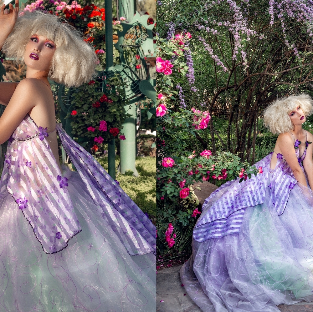 "GRETCHEN" Lavender & Mint Green Boho Wedding Ballgown Set